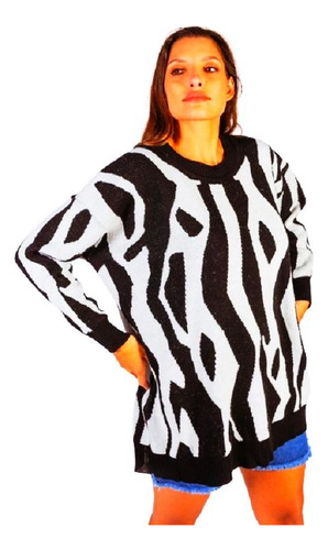 Sweaters Oversize Estampado Cebra Talles Grandes