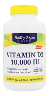 Vitamina D3 10000ui 360 Softgels - Healthy Origins Importado