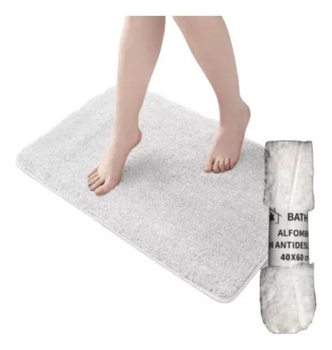 Alfombra De Baño Microfibra Pelo Largo 40x60cm (Beige)