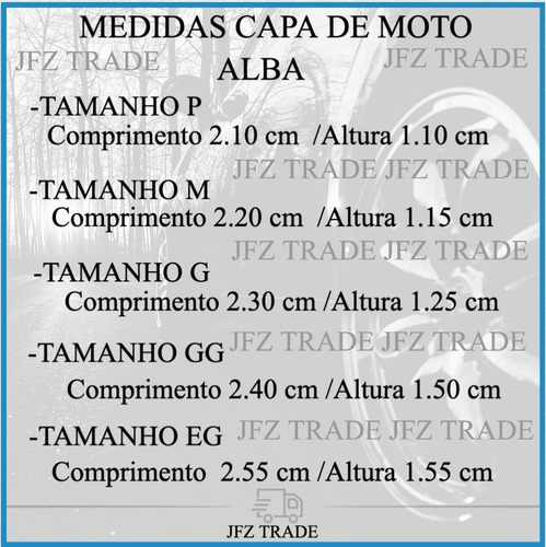 Capa Proteção De Moto Alba Tamanho Médio - A Melhor Capa