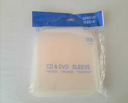 Paquete De Cien Sobres Para Cd Dvd Bd Transparentes