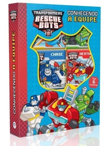 6 Mini Livros Livrinho Infantil Educativo Meninos Transformers Rescue Bots 