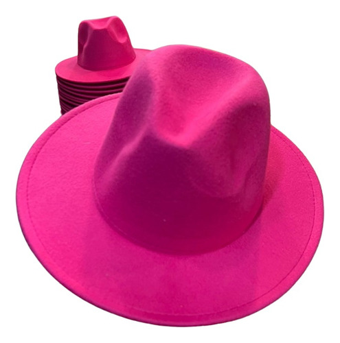 Sombrero Vaquera Rosado Cowboy Rosa Cotillón Fiesta Liso