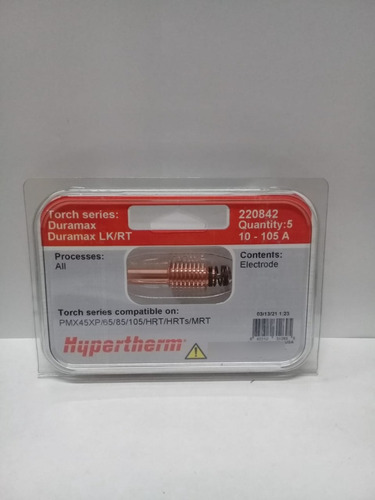 Eletrodo consumível Hypertherm 45a105 Amp Powermax 220842