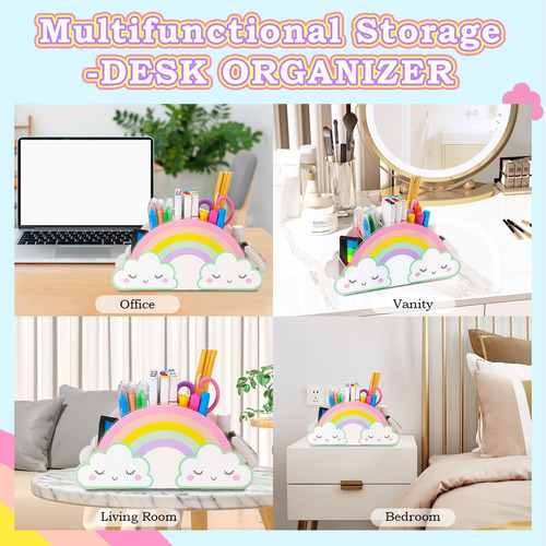 Soporte Para Bolígrafos Mecids Acrylic Rainbow Supply Caddy