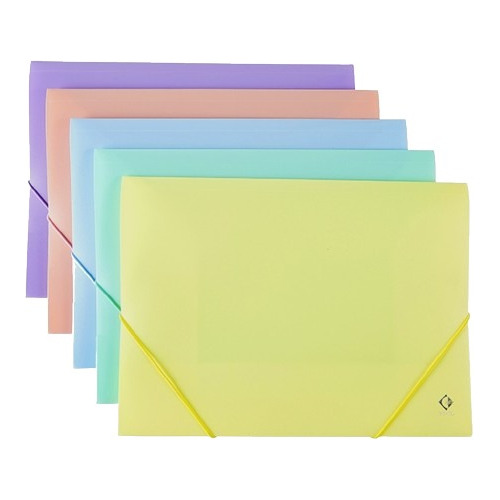 Carpeta Plast The Pel 3 Solap C/elast Pastel 27x37cm  X5unid