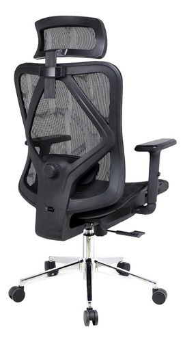 Cadeira De Escritório Dr. Office Ergo Mesh, Altura Ajustável Cor Preto Material Do Estofamento Malha