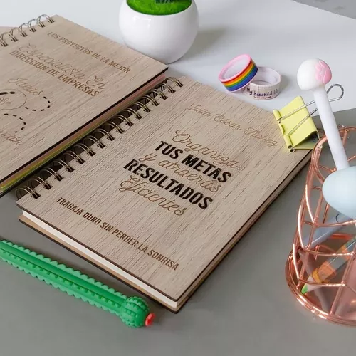 Libreta Personalizada Cuaderno de Madera Bloc de Notas