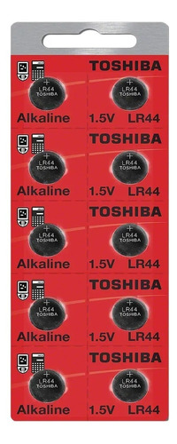 Pack X10 Pilas Toshiba Alcalina Lr44 Ag13 Botón Reloj 1,5v