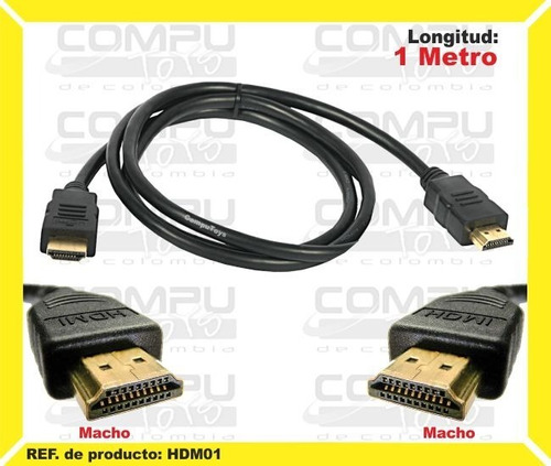 Cable Hd 1 M Corto Estandar 1080p Ref: Hdm01 Computoys Sas