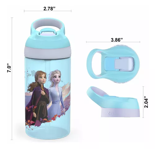 zak! Disney Frozen 2 - Juego de vajilla de 5 piezas, plástico duradero y  acero inoxidable, incluye botella de agua, plato de 8 pulgadas, cuenco de 6