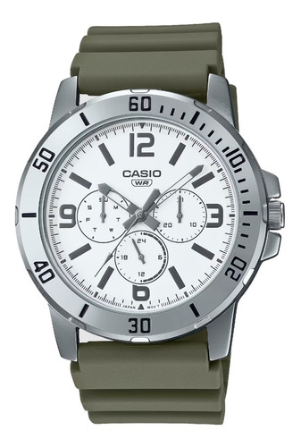 Reloj Casio Caballero Mtp Vd300 3b Caucho Triple Fechador