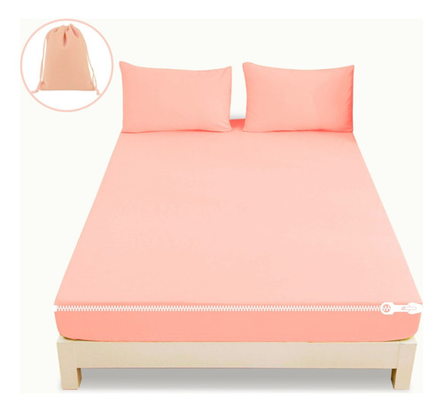 . Cubre Colchón Con Cierre Individual Y Funda For Almohada