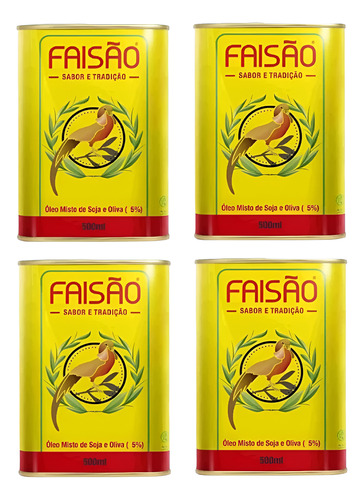Kit Óleo Composto Faisão Lata 500ml Com 4 Unidades