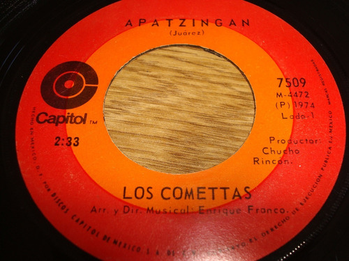 Los Comettas -disco De Vinilo 45 R.p.m-.apatzingan