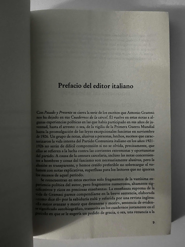 Pasado Y Presente. Cuadernos De La Cárcel. Gramsci, W,-2 (Usado)