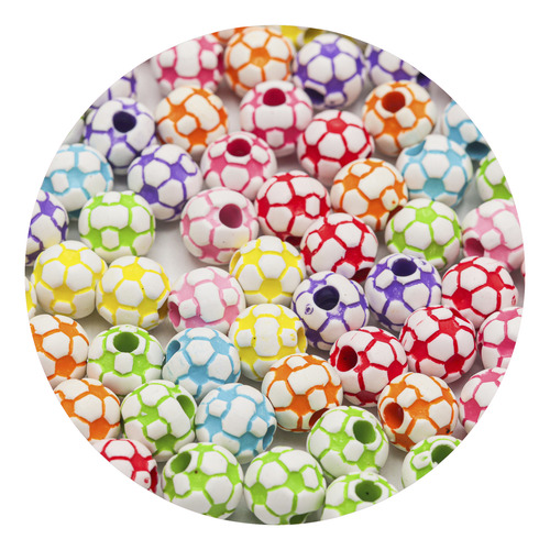 Balón Separador Acrilico Para Pulsera 100gr Futbol Volley Fut 13 Colores 1 Cm 1 Cm
