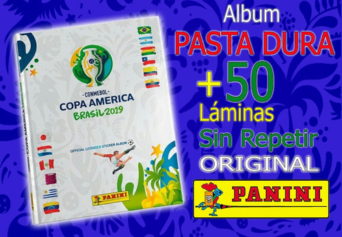 Album Pasta Dura Copa America 2019 Panini + 50 Laminas