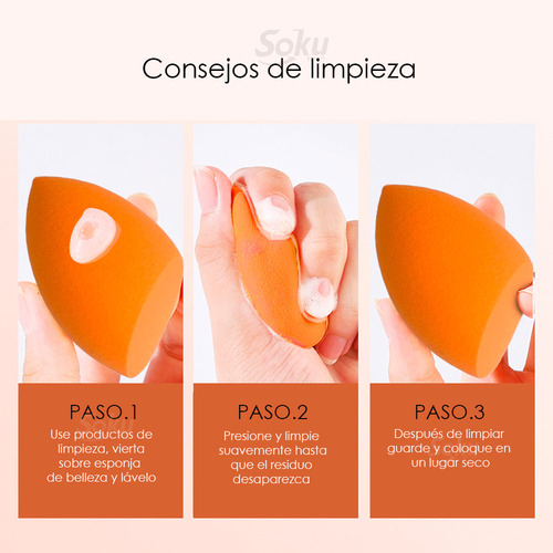 Soku Base Para Esponja Maquillaje Puff Cosmetico Humedo Seco
