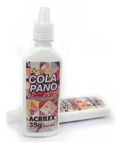 Cola Pano Para Tecidos De Algodão Branca Sem Cor 35g AcrilexCola Líquido Acrilex