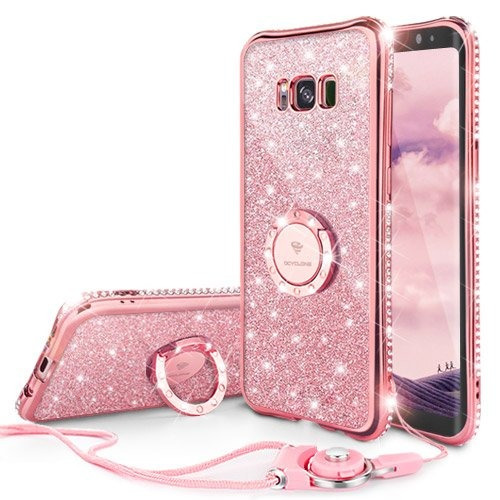 Glitter Lindo Samsung Galaxy S8 Caso De Las Niñas Con Soport