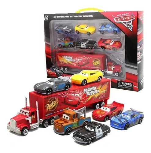 Juguete Infantil Friction Cars Lightning Mcqueen De 7 Piezas