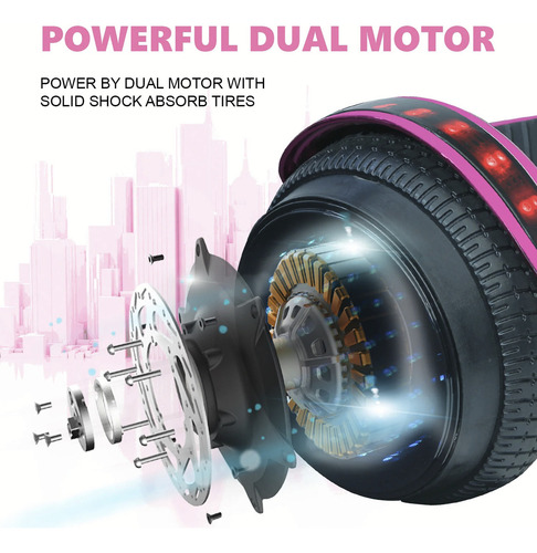 Skate eléctrico hoverboard Rawrr Lite infinity 2023 Rosa 17.7 cm