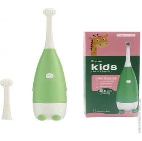 Escova Dental Infantil Eletrica Automatica Com Refil Verde