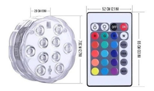 Luces Led  Piscina Sumergibles 10 Led Control Remoto