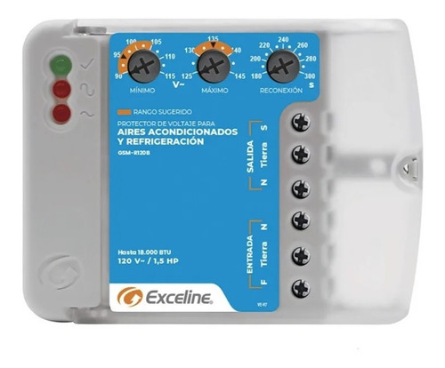 Protector De Voltaje Exceline De Aires/ Refrige/ Gsm-r120b/3