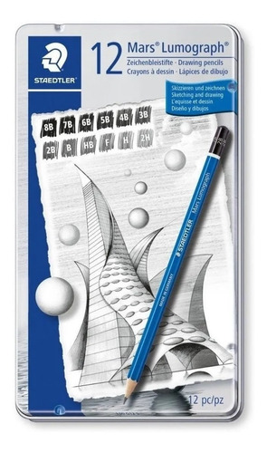 Lapices Staedtler Lumograph Mars Lata X 12 (2h-8b) Graduacio