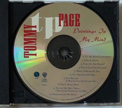 Tommy Page Cd Paintings On My Mind (sin Carátulas) 