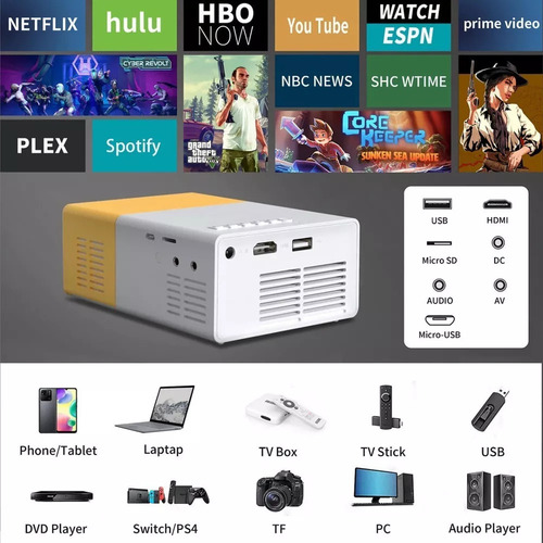 Mini Tv Portátil Projetor 4k