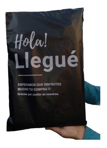 Imagen 1 de 3 de Sobres Bolsas Ecommerce Nº2 40x50 Hola Negra Con Blanco X50u