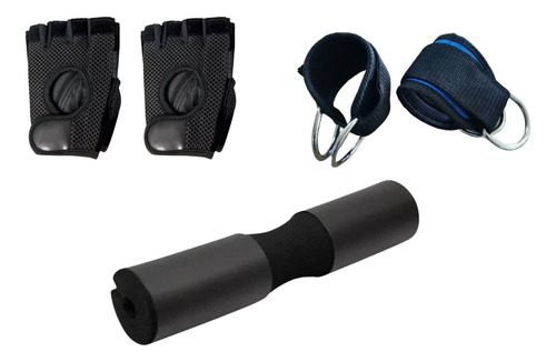 Kit De 3 En 1 Cojín Protector Cuello Para Barra Fitness Gym