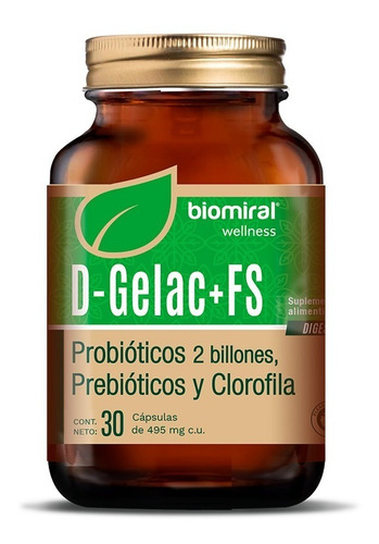 Biomiral D Gelac + Fs Prebióticos Y Clorofila 30 Caps
