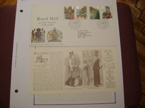 Sobre Con 4 Sellos Dia De Emision Inglaterra Royal Mail