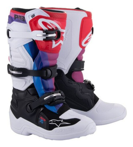 Bota Alpinestars Tech 7s Branco Preto Multicolor