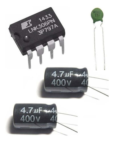 Kit Lnk306pn + Capacitores 400v 4.7uf + Termistor Wmz75s