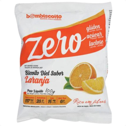 Bombiscoito Diet Laranja 0 Glúten E 0 Lactose 100g