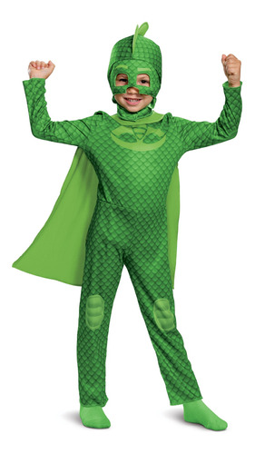 Disfraz Talla 2t Para Niño Pj Masks Gekko Con Capa-