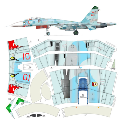 Sukhoi Su-27 (01) Escala 1:33 - Papercraft (envio X Mail)