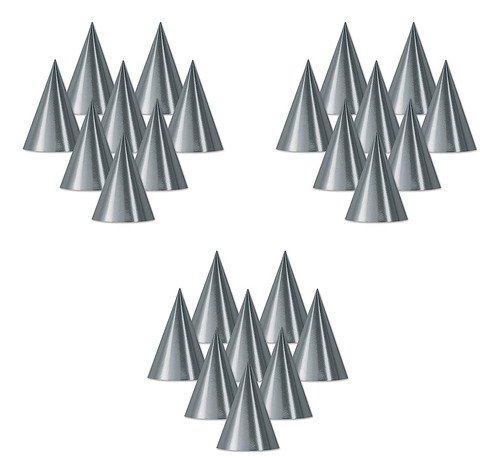 Beistle 24 Piezas Silver Cone Hats Suministros Para Fiestas 