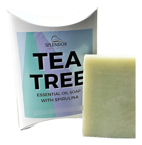 Splendor Tea Tree (5 Oz) Pure Coconut Oil Soap Bar . Handma.