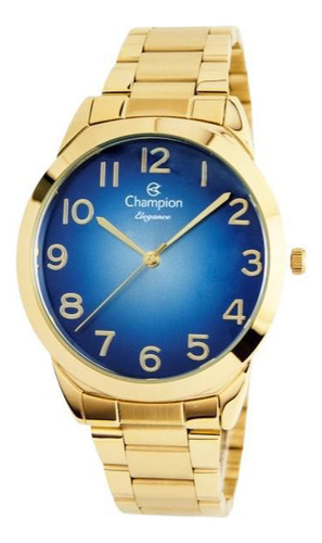 Relógio Champion Feminino Dourado Azul Cn24404a