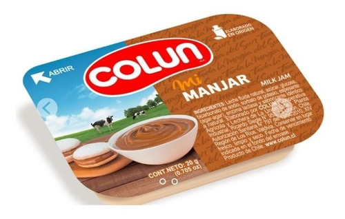 Manjar Colun Portion Pack 20grs, Caja 120und