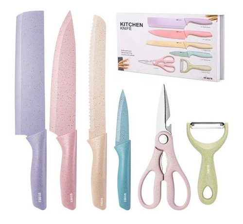 Set De Cuchillos De Acero Inoxidable Para Cocina 6 Piezas