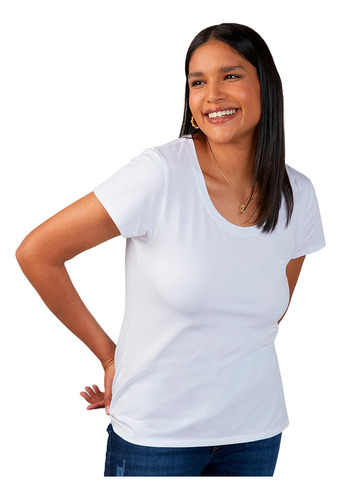 Camiseta Dudalina Soft Pima Ou24 Branco Feminino