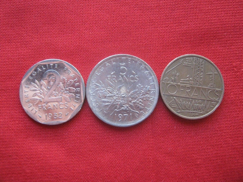 Francia Lote 3 Monedas 2 A 10 Francos 