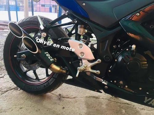 Escape Para Moto Toce Deportivo Doble Salida Mt R6 Cbr Pipa
